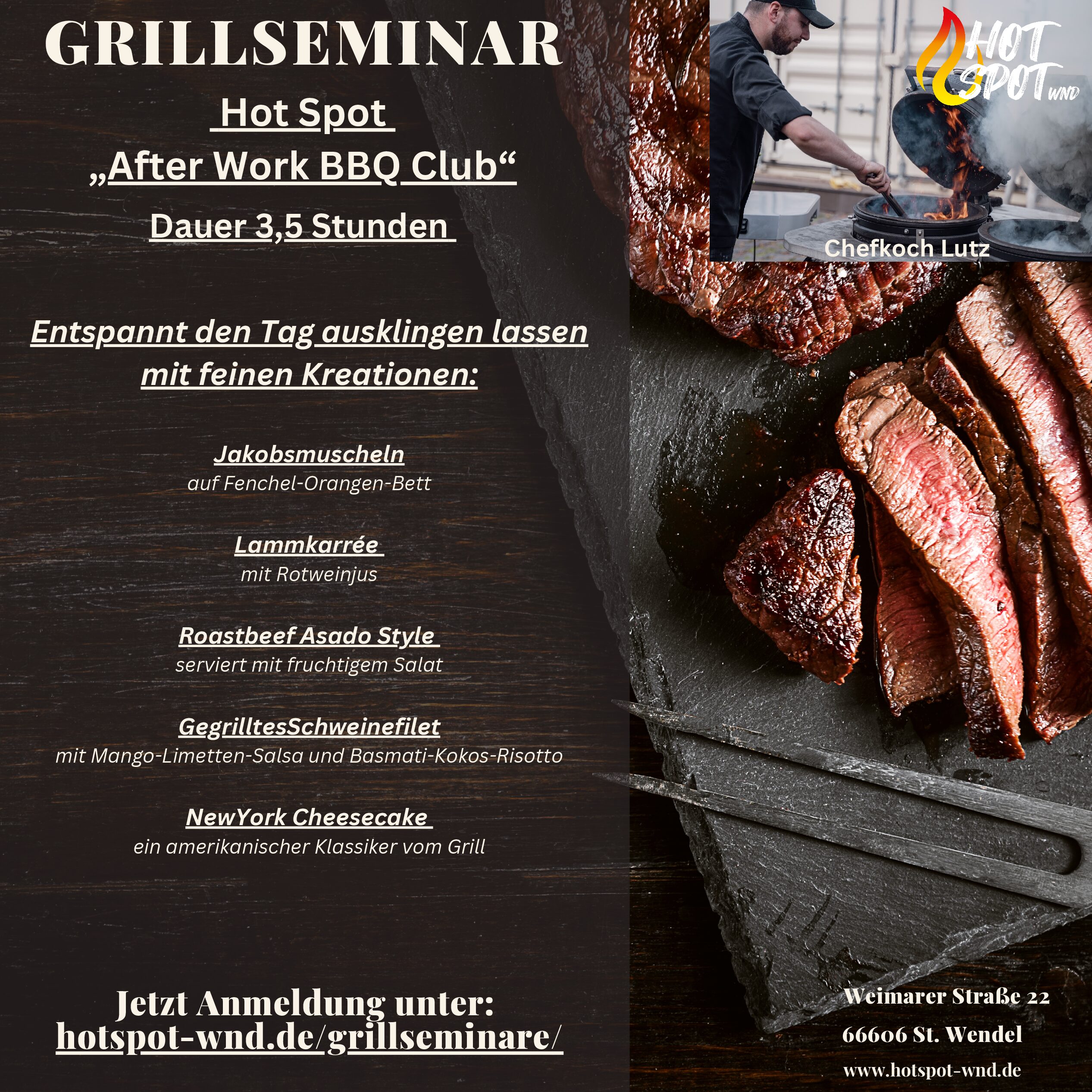 After Work BBQ Club Grillseminar Samstag Am 25.10.2025 von 11:00-14:30 Uhr