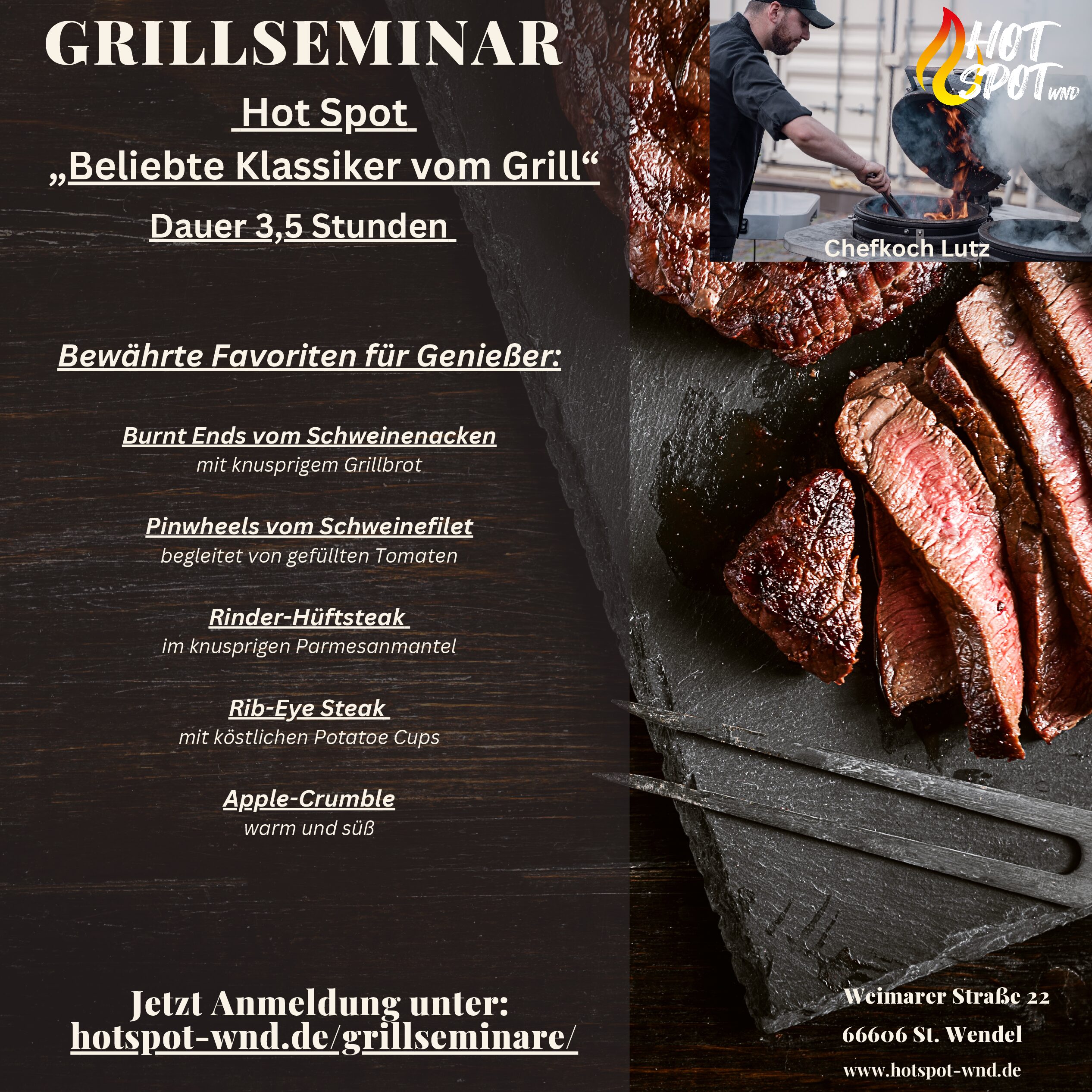 Beliebte Klassiker Grillseminar Am Samstag 22.11.2025 von 11:00-14:30 Uhr