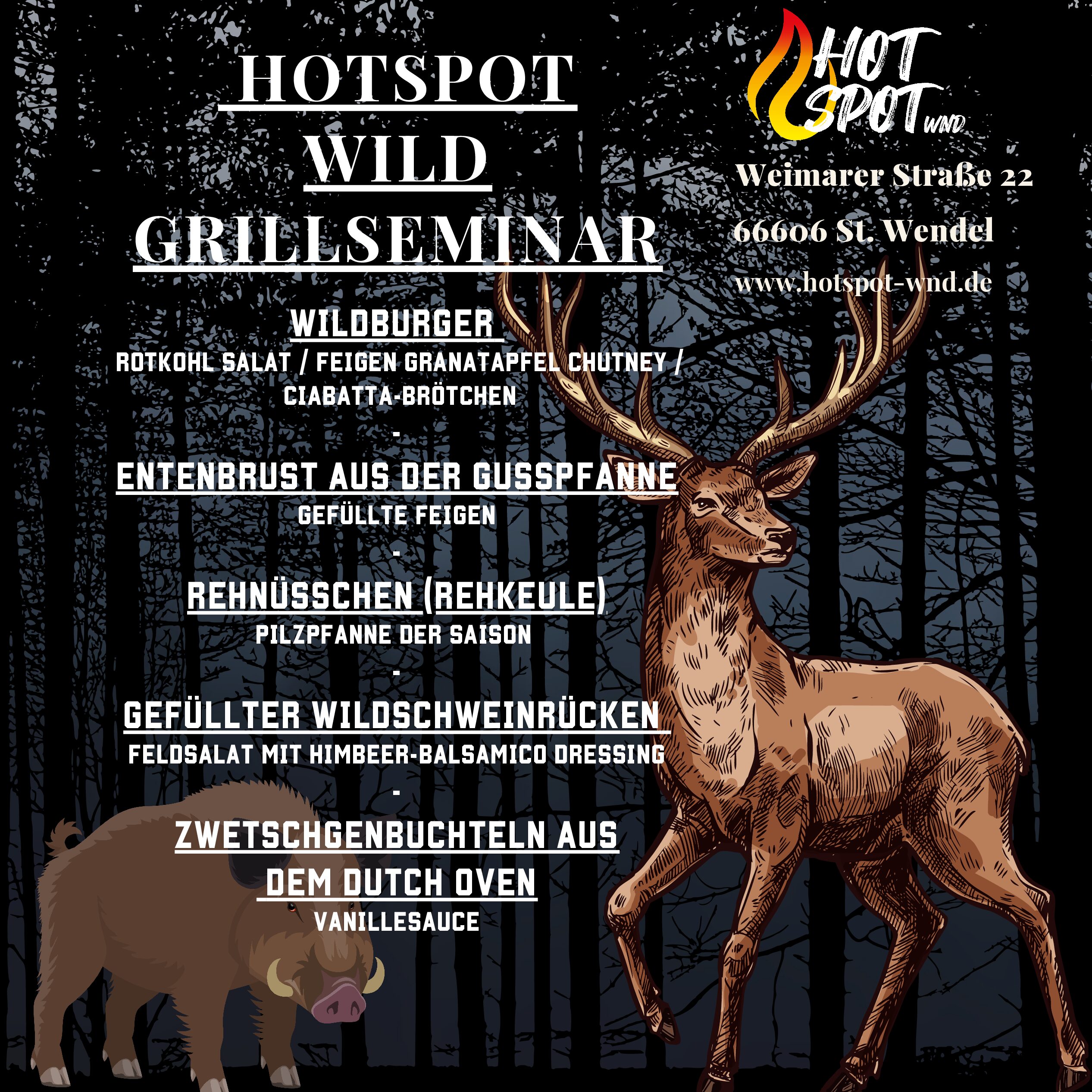 Wild Grillseminar / Am 22.11.2025 / Von 16:30-20:30 Uhr